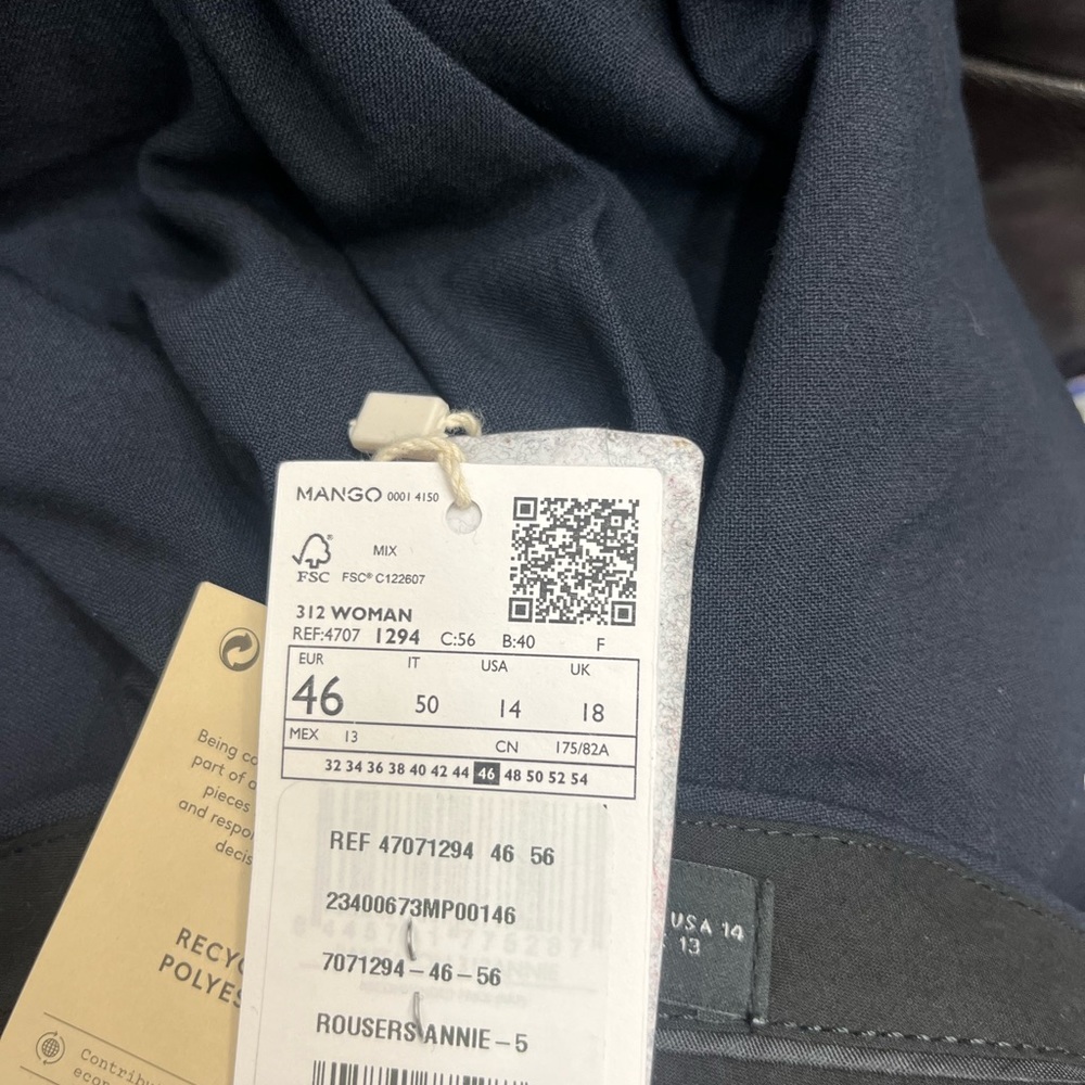 MANGO DARK NAVY Side Button Pants - Picture 5 of 5